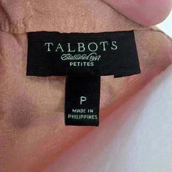 Talbots Peach/Pink Silk Bell Sleeve Blouse - Picture 7 of 11